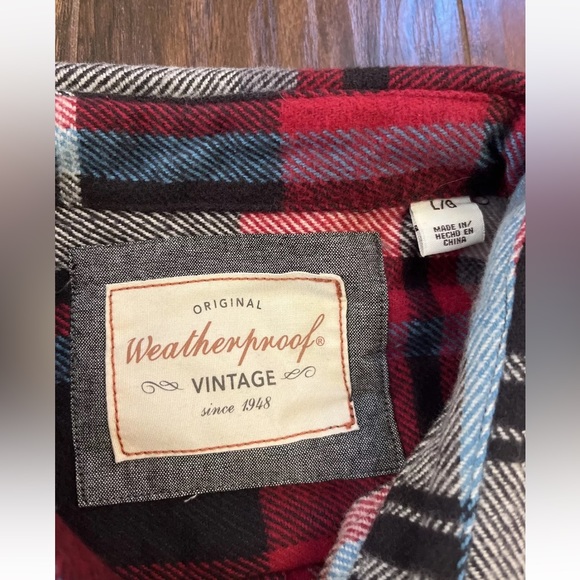 Original Weatherproof Vintage Long Sleeve Flannel Zip Up Shirt - Picture 2 of 7